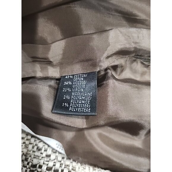 Lafayette 148 2 skirt New York pencil Tweed Brown Tan Gold Lined Virgin Wool 2 - Picture 6 of 7